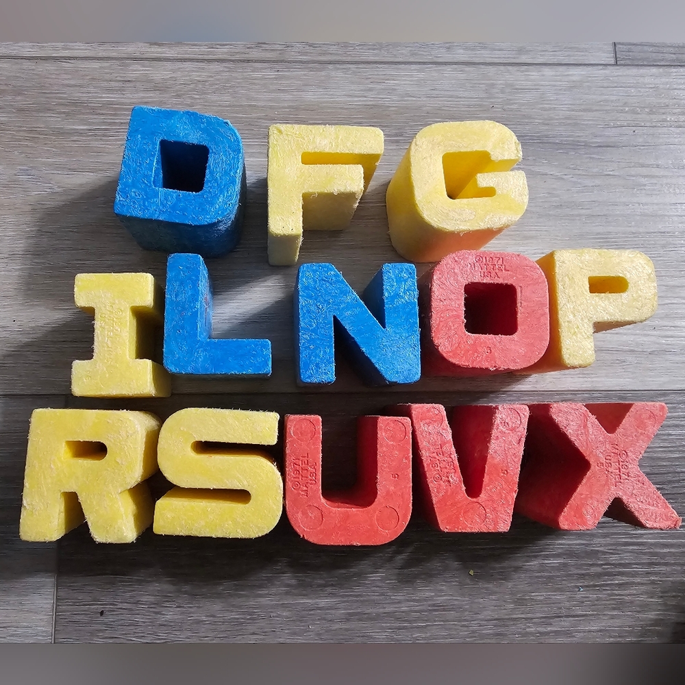 Vintage Mattel 1971 Partial Letter Set